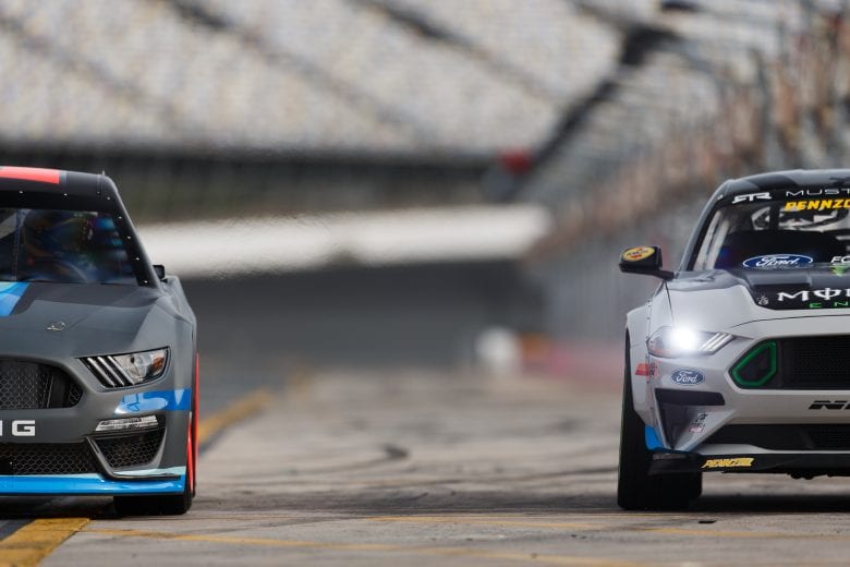 Sneak preview images of the 2019 Ford Mustang racer at Charlotte Motor Speedway