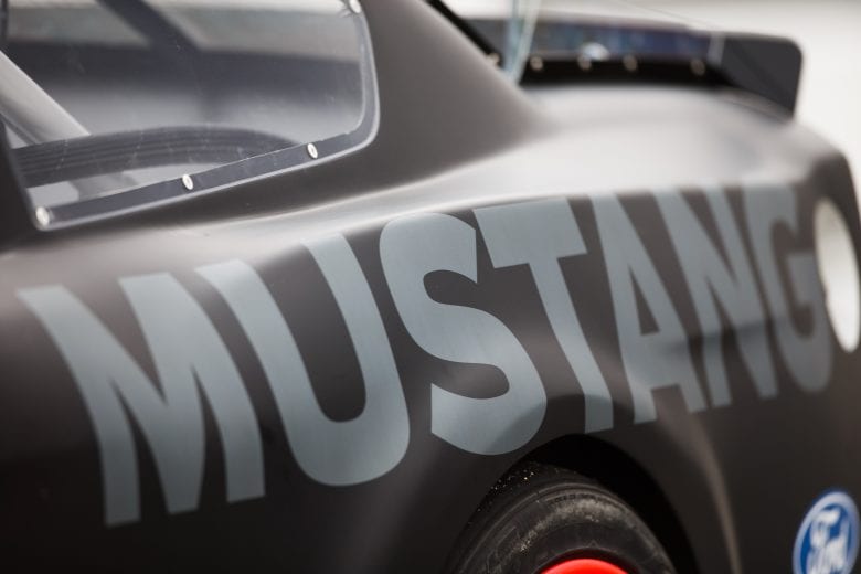 Sneak preview images of the 2019 Ford Mustang racer at Charlotte Motor Speedway