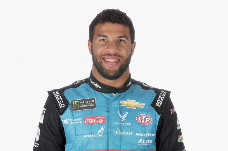 CHARLOTTE, NC - JANUARY 29: Monster Energy NASCAR Cup Series driver Bubba Wallace poses for a portrait during the NASCAR Production Photo Days at Charlotte Convention Center on January 29, 2019 in Charlotte, North Carolina. (Photo by Chris Graythen/Getty Images) | Getty Images