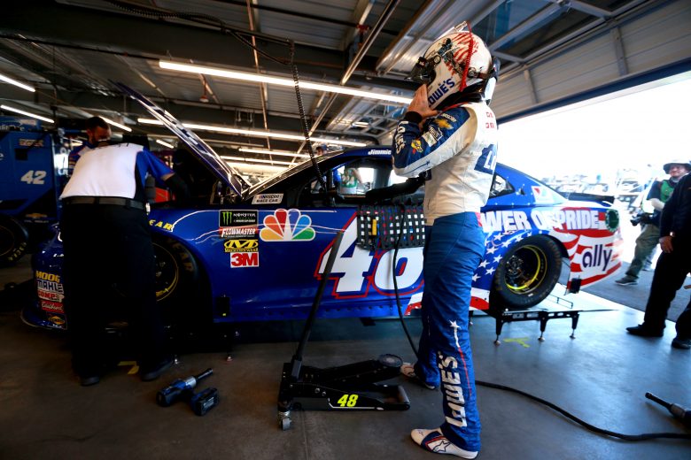 PHOENIX, AZ - NOVEMBER 10:  Jimmie Johnson, driver of the #48 Lowe's Power of Pride Chevrolet, stands in the garage area during practice for the Monster Energy NASCAR Cup Series Can-Am 500 at ISM Raceway on November 10, 2018 in Phoenix, Arizona.  (Photo by Sean Gardner/Getty Images) | Getty Images
