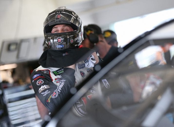 HOMESTEAD, FL - NOVEMBER 17:  Kevin Harvick, driver of the #4 Jimmy John's Ford, stands in the garage during practice for the Monster Energy NASCAR Cup Series Ford EcoBoost 400 at Homestead-Miami Speedway on November 17, 2018 in Homestead, Florida.  (Photo by Matt Sullivan/Getty Images) | Getty Images