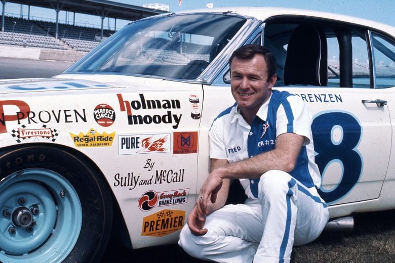Fred Lorenzen with the Holman-Moody Ford at Daytona International Speedway.