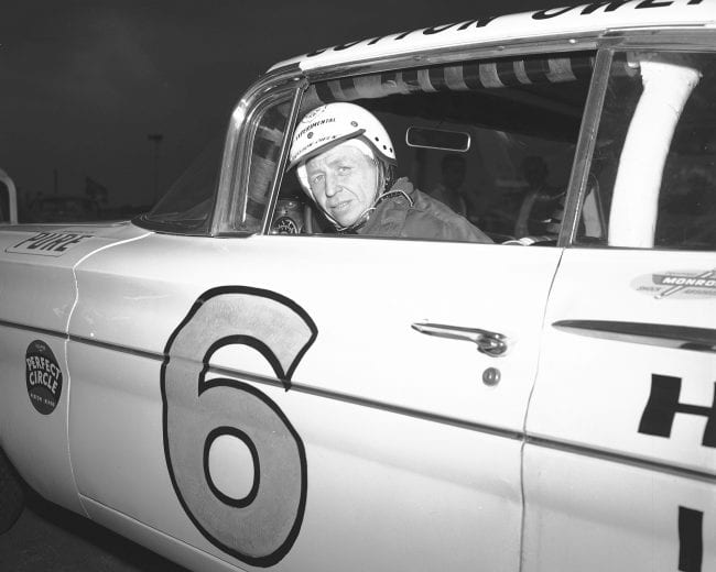 Cotton Owens looks on in his No. 6 car in 1960.