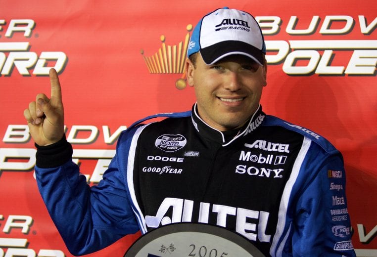 Ryan Newman wins the pole at Atlanta in 2005.