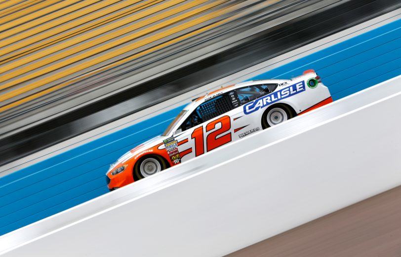AVONDALE, AZ - MARCH 10:  Ryan Blaney, driver of the #12 DeVilbiss Ford, practices for the Monster Energy NASCAR Cup Series TicketGuardian 500 at ISM Raceway on March 10, 2018 in Avondale, Arizona.  (Photo by Jonathan Ferrey/Getty Images) | Getty Images