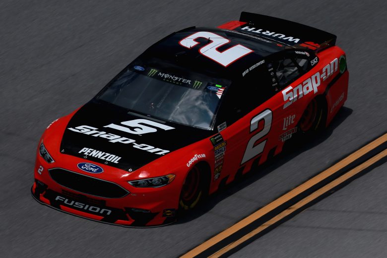 TALLADEGA, AL - APRIL 27: Brad Keselowski, driver of the #2 Snap On Ford, races during practice for the Monster Energy NASCAR Cup Series GEICO 500 at Talladega Superspeedway on April 27, 2018 in Talladega, Alabama.  (Photo by Sean Gardner/Getty Images) | Getty Images