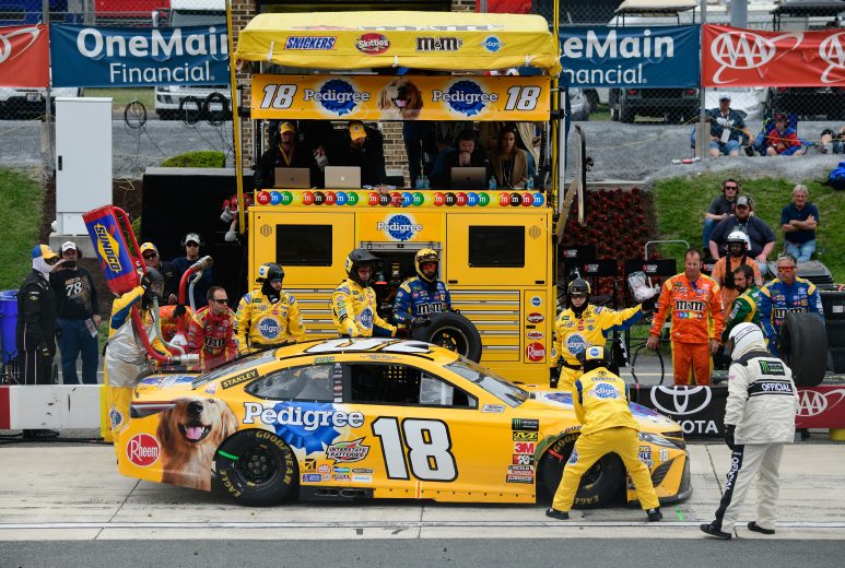 DOVER, DE - MAY 06:  Kyle Busch, driver of the #18 Pedigree Toyota, pits during the Monster Energy NASCAR Cup Series AAA 400 Drive for Autism at Dover International Speedway on May 6, 2018 in Dover, Delaware.  (Photo by Robert Laberge/Getty Images) | Getty Images