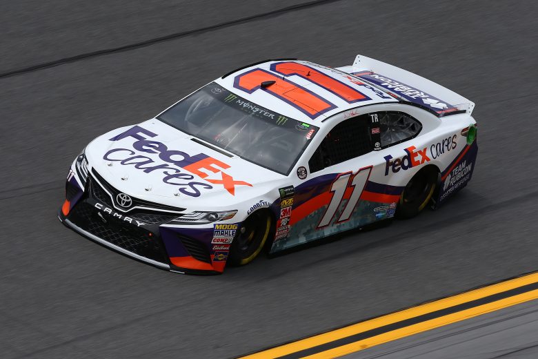DAYTONA BEACH, FL - JULY 05:  Denny Hamlin, driver of the #11 FexEx Cares Toyota, practices for the Monster Energy NASCAR Cup Series Coke Zero Sugar 400 at Daytona International Speedway on July 5, 2018 in Daytona Beach, Florida.  (Photo by Sarah Crabill/Getty Images) | Getty Images