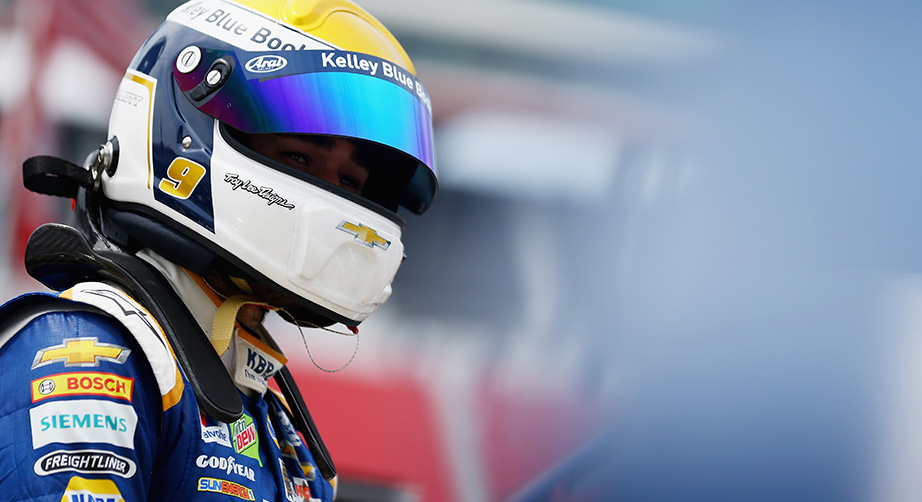 Chase Elliott looks on at Bristol.