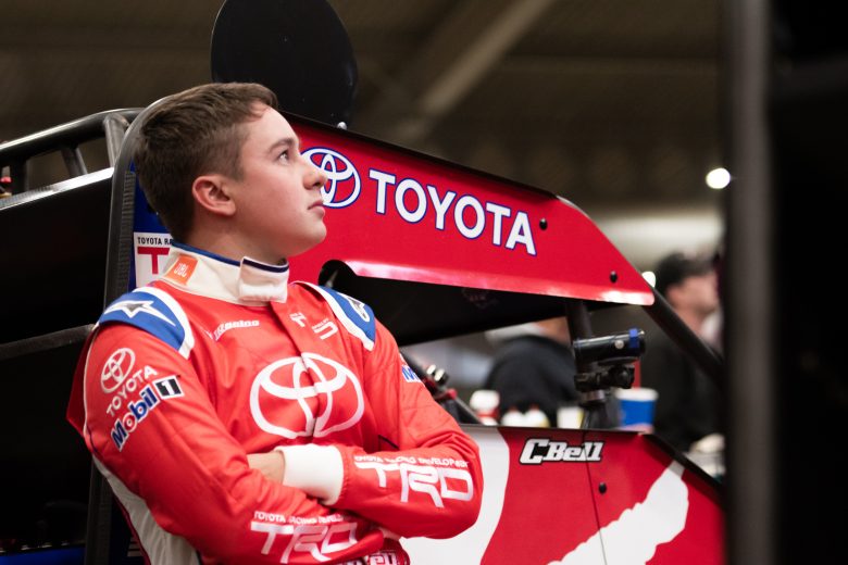 Christopher Bell looks on at the Chili Bowl.