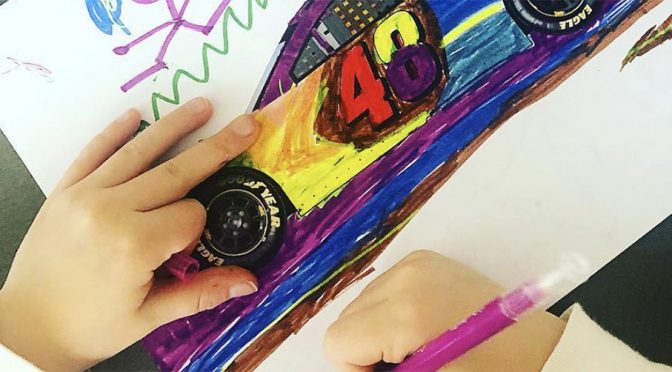 Featured image for Jimmie Johnson’s daughters draw up No. 48 paint scheme ideas