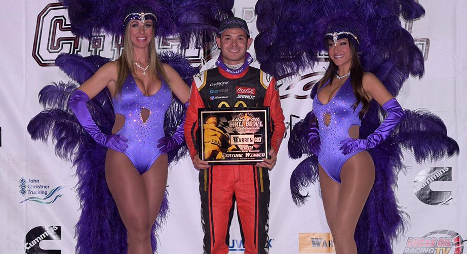Kyle Larson wins his preliminary qualifying night at the Chili Bowl Nationals in Tulsa, Oklahoma.