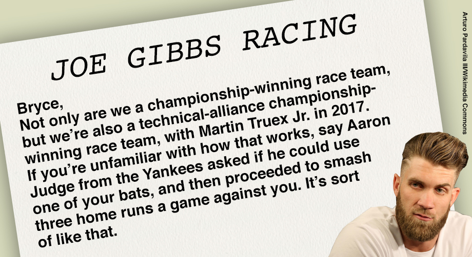 NASCAR teams make their pitch to sign Bryce Harper Official Site Of