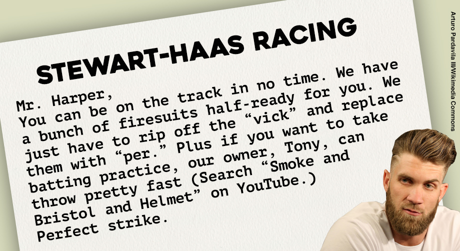 NASCAR teams make their pitch to sign Bryce Harper Official Site Of