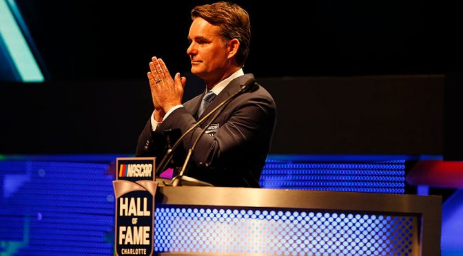 Featured image for Gordon’s crowd-stirring speech caps illustrious NASCAR Hall of Fame night