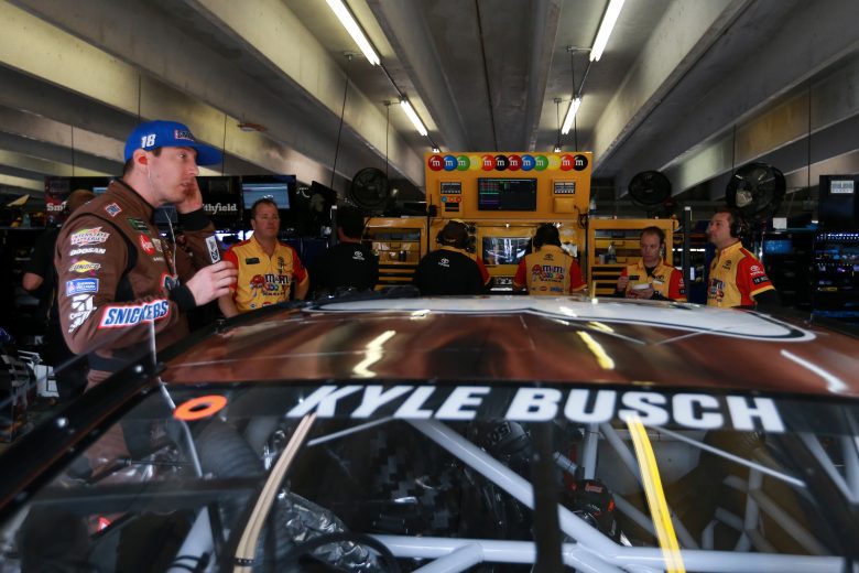 HAMPTON, GA - FEBRUARY 22: Kyle Busch, driver of the #18 Snickers Creamy Toyota, prepares to drive during practice for the Monster Energy NASCAR Cup Series Folds of Honor Quiktrip 500 at Atlanta Motor Speedway on February 22, 2019 in Hampton, Georgia. (Photo by Sean Gardner/Getty Images) | Getty Images