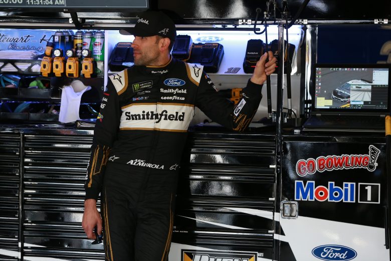 HAMPTON, GA - FEBRUARY 22: Aric Almirola, driver of the #10 Smithfield Ford, stands in the garage area during practice for the Monster Energy NASCAR Cup Series Folds of Honor Quiktrip 500 at Atlanta Motor Speedway on February 22, 2019 in Hampton, Georgia. (Photo by Sean Gardner/Getty Images) | Getty Images