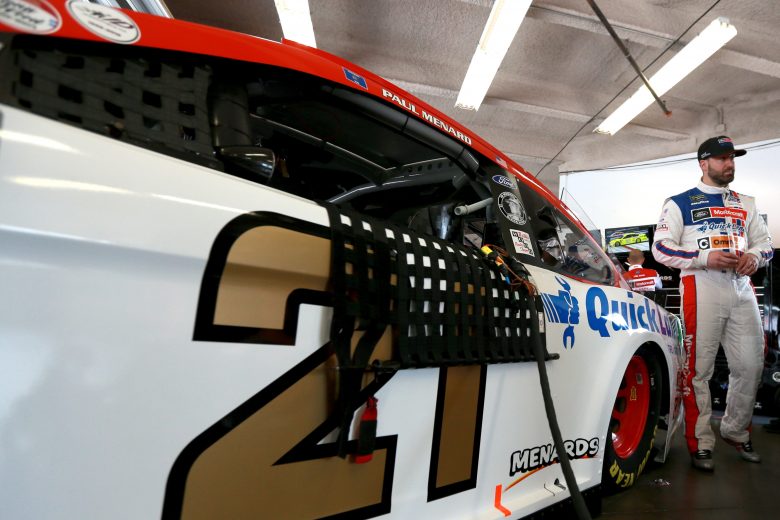 DAYTONA BEACH, FL - FEBRUARY 09: Paul Menard, driver of the #21 Motorcraft/Quick Lane Tire & Auto Center Ford, stands in the garage during practice for the Monster Energy NASCAR Cup Series Advance Auto Parts Clash at Daytona International Speedway on February 9, 2019 in Daytona Beach, Florida. (Photo by Sean Gardner/Getty Images) | Getty Images