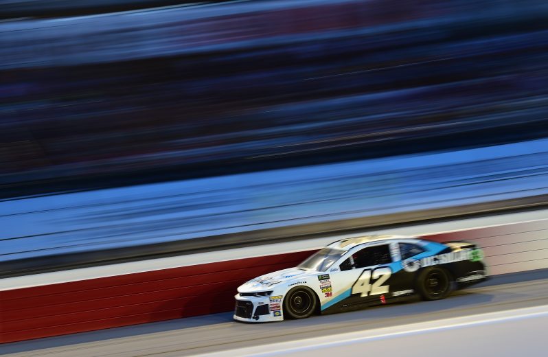 DARLINGTON, SC - SEPTEMBER 02: Kyle Larson, driver of the #42 DC Solar Chevrolet, races during the Monster Energy NASCAR Cup Series Bojangles' Southern 500 at Darlington Raceway on September 2, 2018 in Darlington, South Carolina. (Photo by Jared C. Tilton/Getty Images) | Getty Images