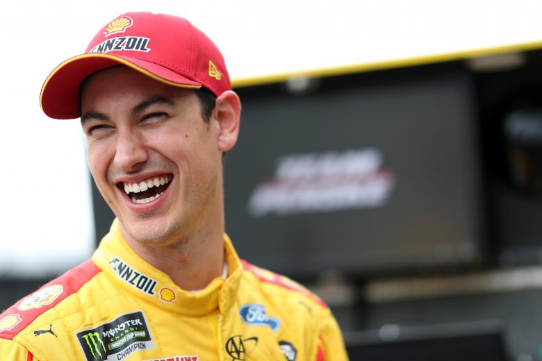 DAYTONA BEACH, FL - FEBRUARY 09:  Joey Logano, driver of the #22 Shell Pennzoil Ford, stands in the garage area during practice for the Monster Energy NASCAR Cup Series 61st Annual Daytona 500 at Daytona International Speedway on February 9, 2019 in Daytona Beach, Florida.  (Photo by Chris Graythen/Getty Images) | Getty Images