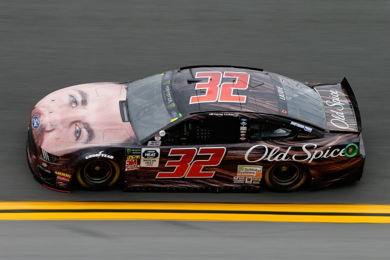 Corey LaJoie takes a lap in the No. 32 car at Daytona.