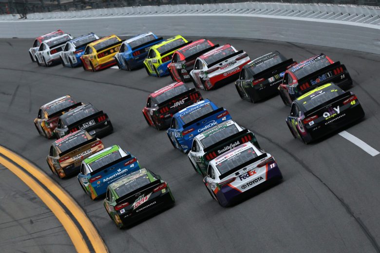 DAYTONA BEACH, FL - FEBRUARY 10: Paul Menard, driver of the #21 Motorcraft/Quick Lane Tire & Auto Center Ford, leads a pack of cars during the Monster Energy NASCAR Cup Series Advance Auto Parts Clash at Daytona International Speedway on February 10, 2019 in Daytona Beach, Florida. (Photo by Sean Gardner/Getty Images) | Getty Images
