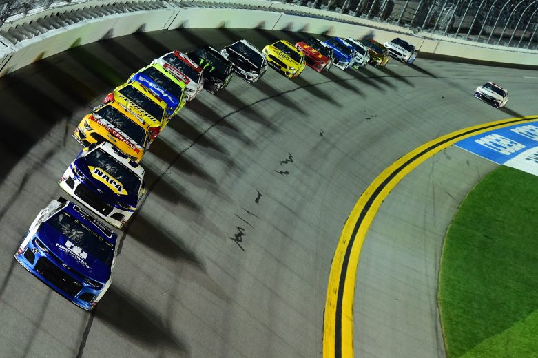 Alex Bowman leads the field in the Gander RV Duel at Daytona.