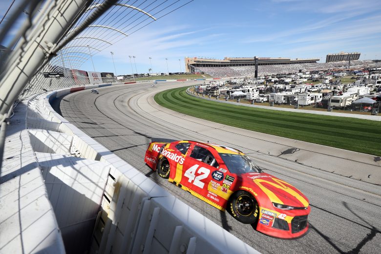 HAMPTON, GA - FEBRUARY 24: Kyle Larson, driver of the #42 McDonald's Chevrolet, races during the Monster Energy NASCAR Cup Series Folds of Honor QuikTrip 500 at Atlanta Motor Speedway on February 24, 2019 in Hampton, Georgia. (Photo by Chris Graythen/Getty Images) | Getty Images