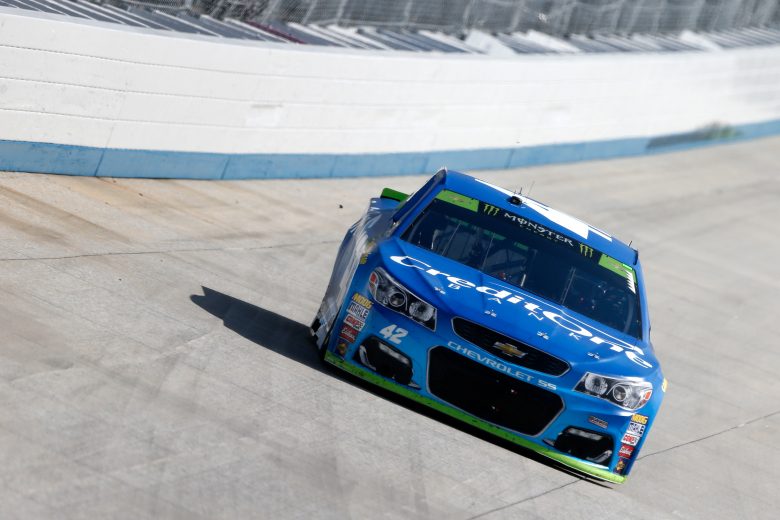DOVER, DE - OCTOBER 01: Kyle Larson drives the #42 Credit One Bank Chevrolet during the Monster Energy NASCAR Cup Series Apache Warrior 400 presented by Lucas Oil at Dover International Speedway on October 1, 2017 in Dover, Delaware. (Photo by Brian Lawdermilk/Getty Images) | Getty Images