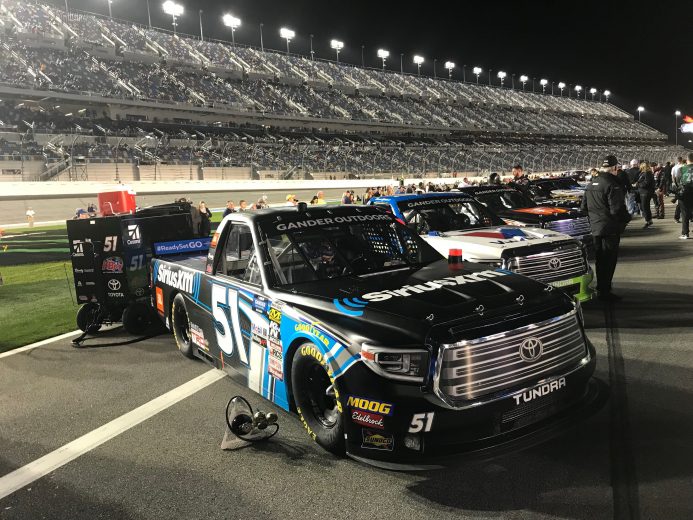 Christian Eckes' truck on the grid prior to the Truck Series race at Daytona.