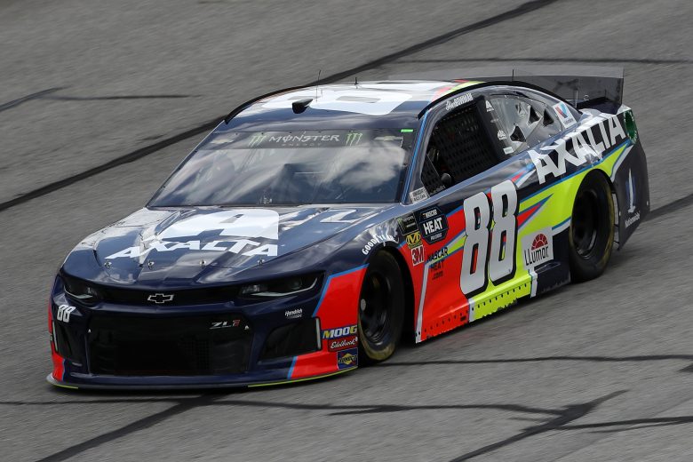 Alex Bowman takes a lap at Atlanta.
