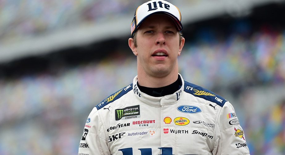 Brad Keselowski looks on at Daytona.
