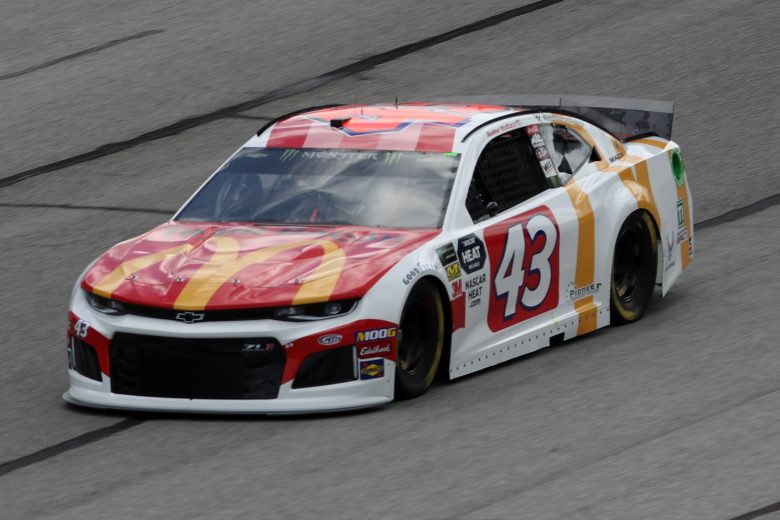 Bubba Wallace takes a lap at Atlanta.