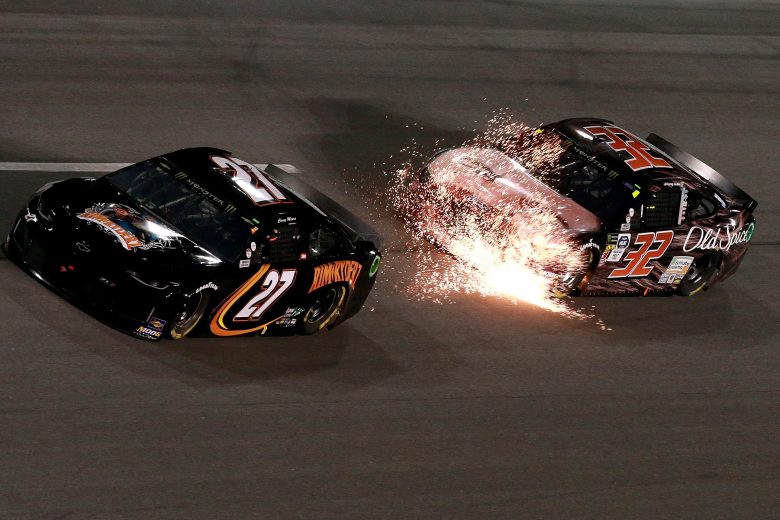DAYTONA BEACH, FL - FEBRUARY 14: Casey Mears, driver of the #27 Chevrolet, leads Corey LaJoie, driver of the #32 Old Spice Ford, during the Monster Energy NASCAR Cup Series Gander RV Duel At DAYTONA #1 at Daytona International Speedway on February 14, 2019 in Daytona Beach, Florida. (Photo by Sean Gardner/Getty Images) | Getty Images