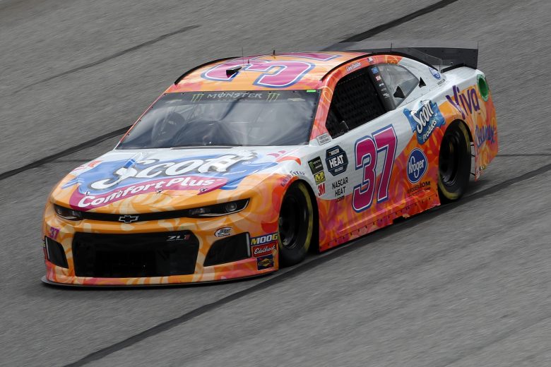 Chris Buescher takes a lap at Atlanta.