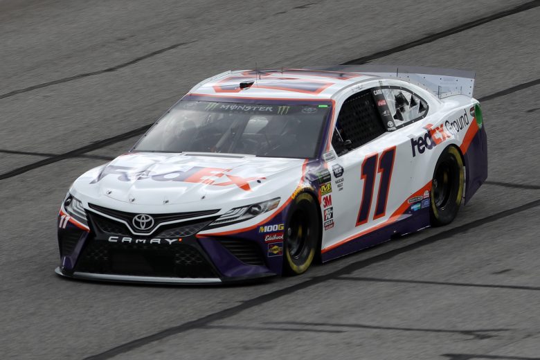 Denny Hamlin takes a lap at Atlanta.