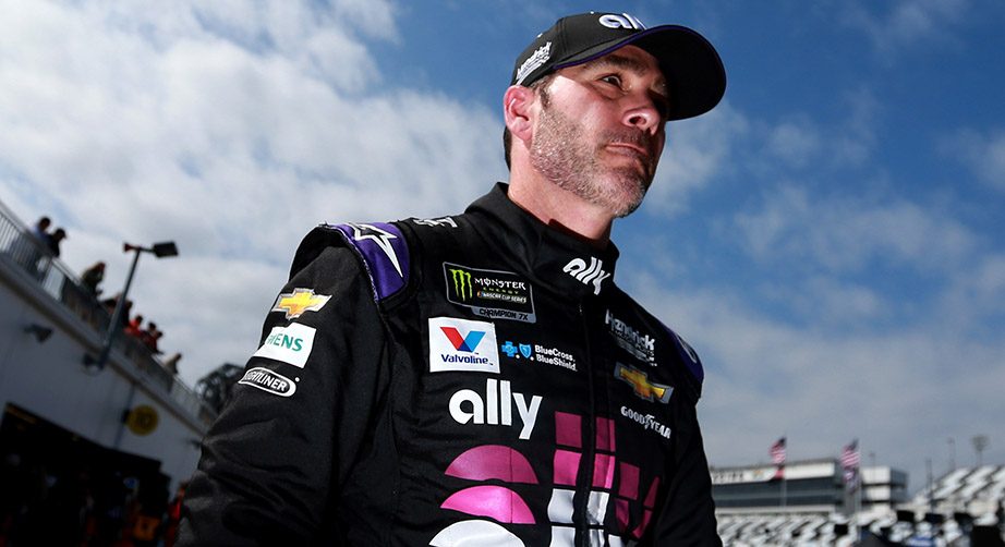 Jimmie Johnson looks on at Daytona.