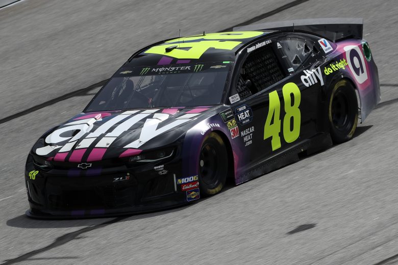 Jimmie Johnson takes a lap at Atlanta.