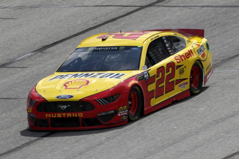 Joey Logano takes a lap at Atlanta.