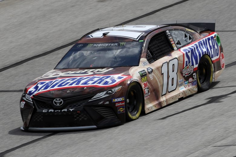 Kyle Busch takes a lap at Atlanta.