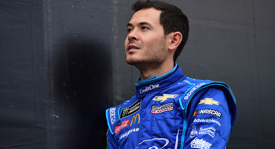 Kyle Larson looks on at Daytona.