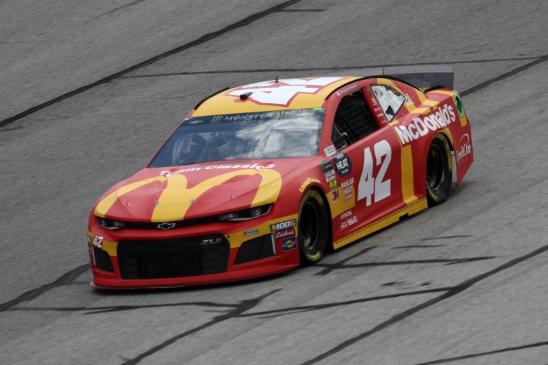 Kyle Larson takes a lap at Atlanta.