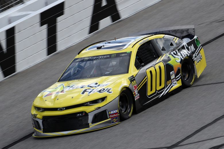 Landon Cassill takes a lap at Atlanta.