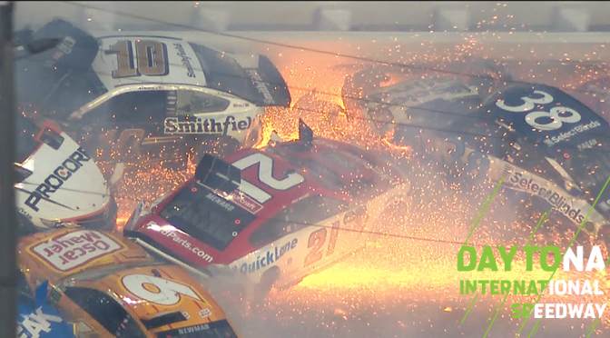Featured image for ‘Big One’ erupts late in Daytona 500 bringing out red flag