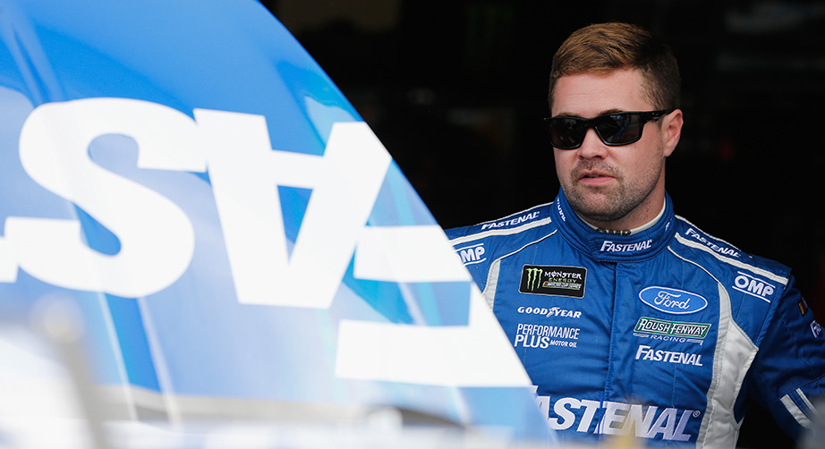 Ricky Stenhouse Jr. looks on in the garage at Daytona.