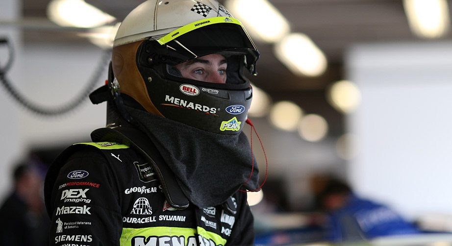 Ryan Blaney looks on at Daytona.