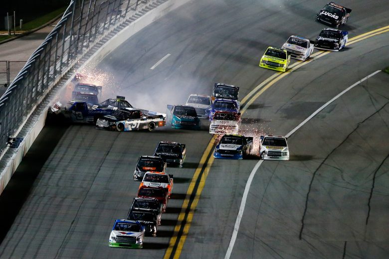 A big crash in the Gander Outdoors Truck Series season opener at Daytona.