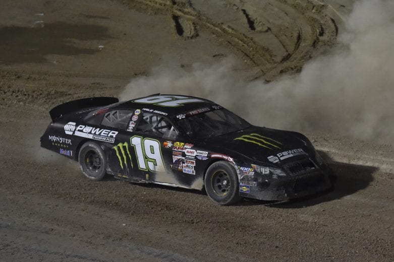 #19: Hailie Deegan, Toyota Camry, Monster / NAPA Power Premium Plus, does a burnout after winning