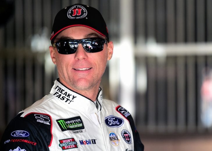 FONTANA, CA - MARCH 16:  Kevin Harvick, driver of the #4 Jimmy John's Ford, stands in the garage area during practice for the Monster Energy NASCAR Cup Series Auto Club 400 at Auto Club Speedway on March 16, 2019 in Fontana, California.  (Photo by Jared C. Tilton/Getty Images) | Getty Images