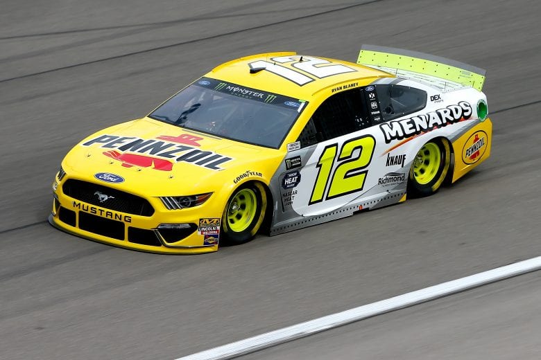 LAS VEGAS, NV - MARCH 01: Ryan Blaney, driver of the #12 Menards/Pennzoil Ford,  during practice for the Monster Energy NASCAR Cup Series Pennzoil 400 at Las Vegas Motor Speedway on March 1, 2019 in Las Vegas, Nevada.  (Photo by Jonathan Ferrey/Getty Images) | Getty Images
